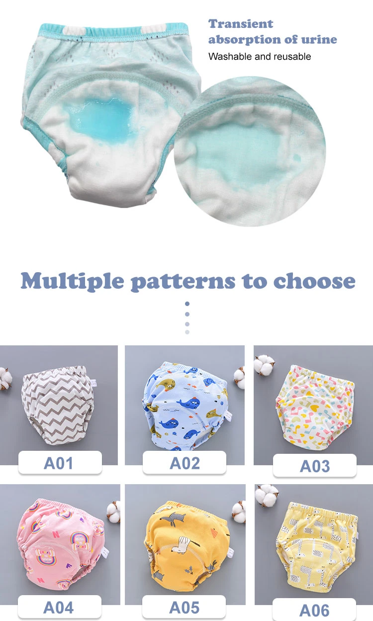 Baby Cotton Training Pants Reusable Cloth Diaper Washable Nappies