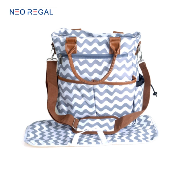 High Quality Portable Stylish 3 in 1 Baby Diaper Bag Set for Mothers Diaper Changing Mat