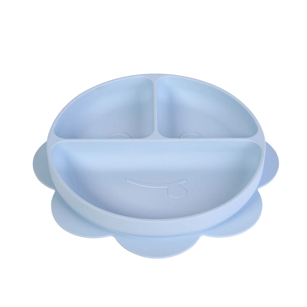 Amazon Hot BPA Free Kids Toddler Divided Silicone Plate Baby Suction Baby Silicone Plate Baby Feeding Silicone Baby Plate