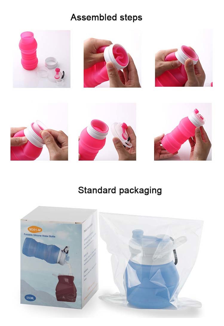 BPA Free Foldable Outdoor Silicone Water Bottle for Children
