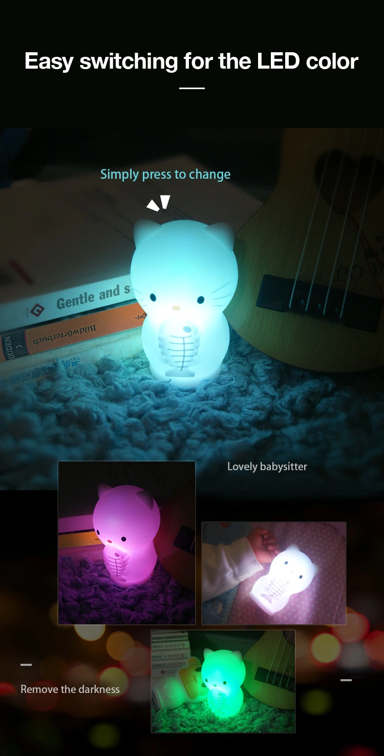 Wireless RGB Colorful LED Waterproof Night Light with Soft Silicone Table Lamp for Baby Kids Bedroom