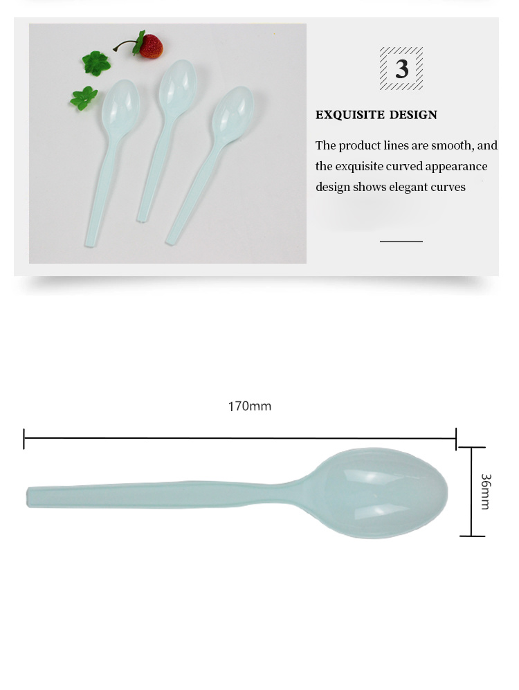 Customized Color Disposable Cutlery Plastic Blue Spoon for Party