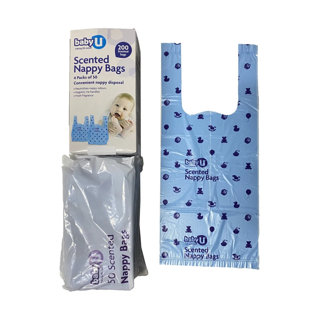 Fragrance Design Available Soft Disposable Plastic Scented Baby Diaper Bag Individual Package Nappy Plastic Bag
