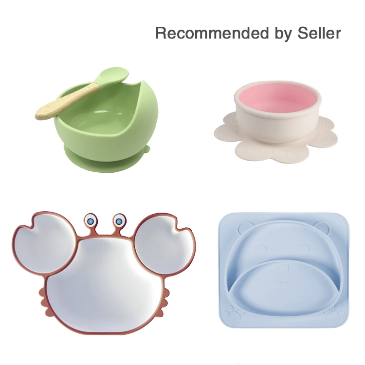 Safety Baby Food Feeding Mat Silicone Baby Placemat Plate Bowl with Spoon Kid Silicone Suction Placemat Tray Children Bowl