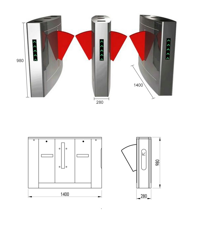 Turnstile Gate Access Control Turnstile Gate with Face Management for Subway