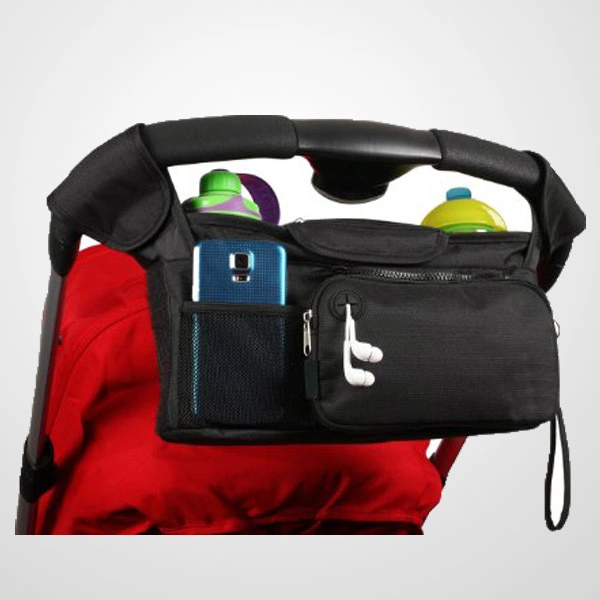 Universal Stroller Organizer -Stylish Baby Diaper Bag - Detachable Zip off Pouch with Insulated Cup Holder