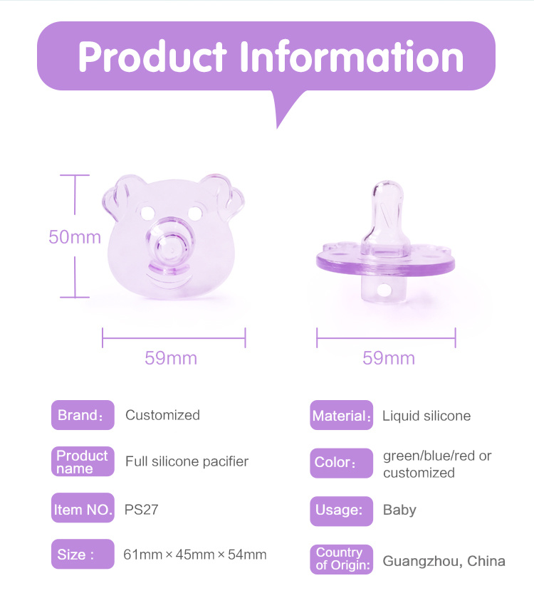 100% Food Grade Baby Feeding Supplier Full Silicone Baby Pacifier