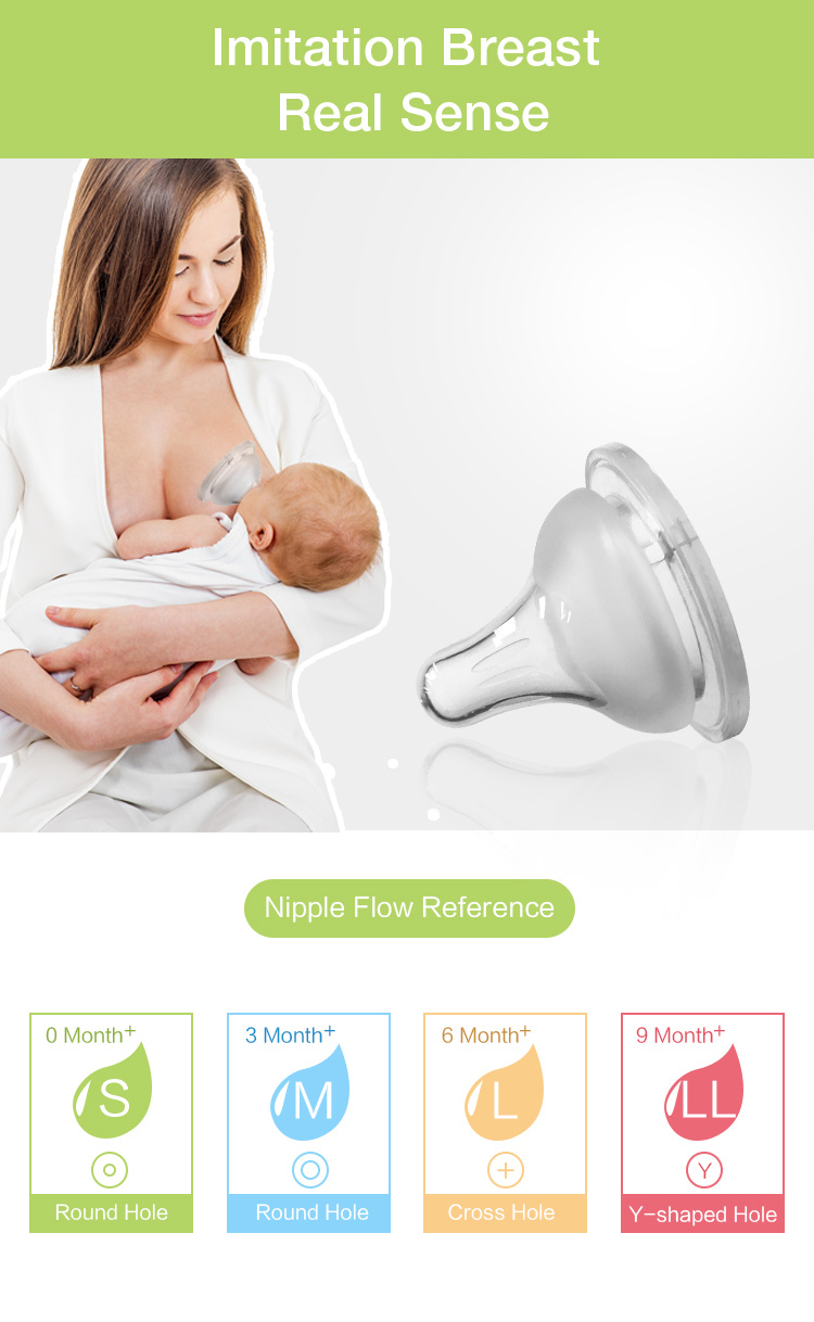 Wide Neck Liquid Silicone Milk Nipple Infant Baby Feeder Nipple