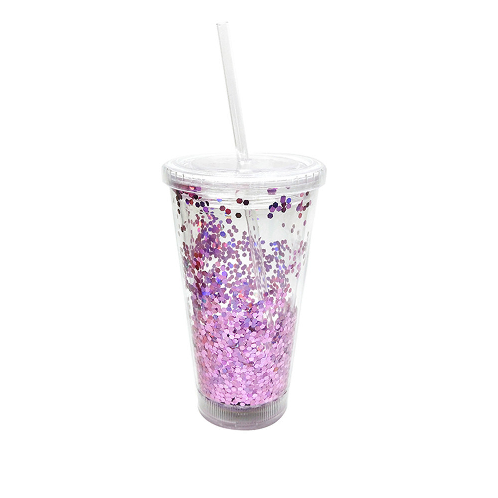 Custom This Double Wall Glitter Tumbler with Straw Drink Cup with Lid and Straw