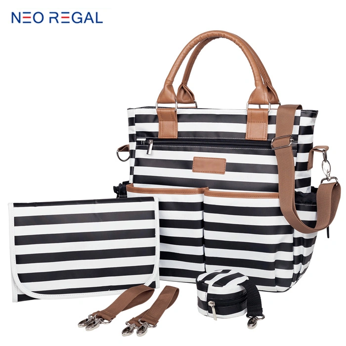 High Quality Portable Stylish 3 in 1 Baby Diaper Bag Set for Mothers Diaper Changing Mat