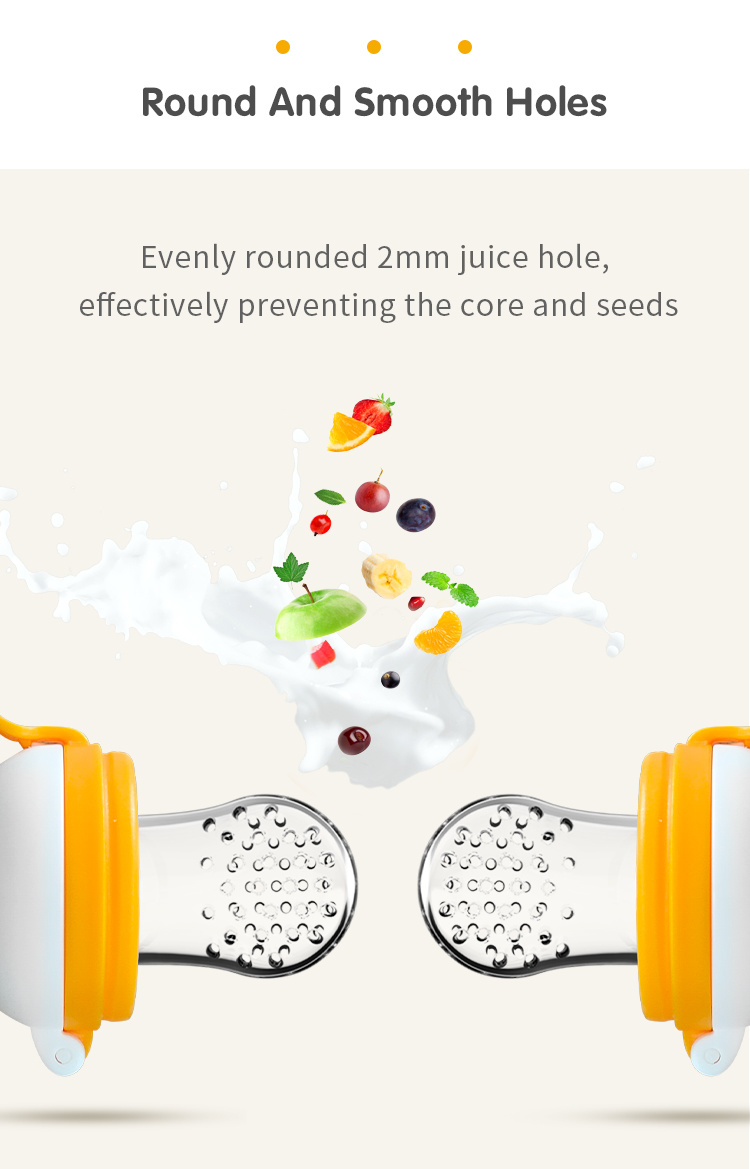 Full Silicone Baby Fruit Feeder Smooth Handle and Elastic Lock Design