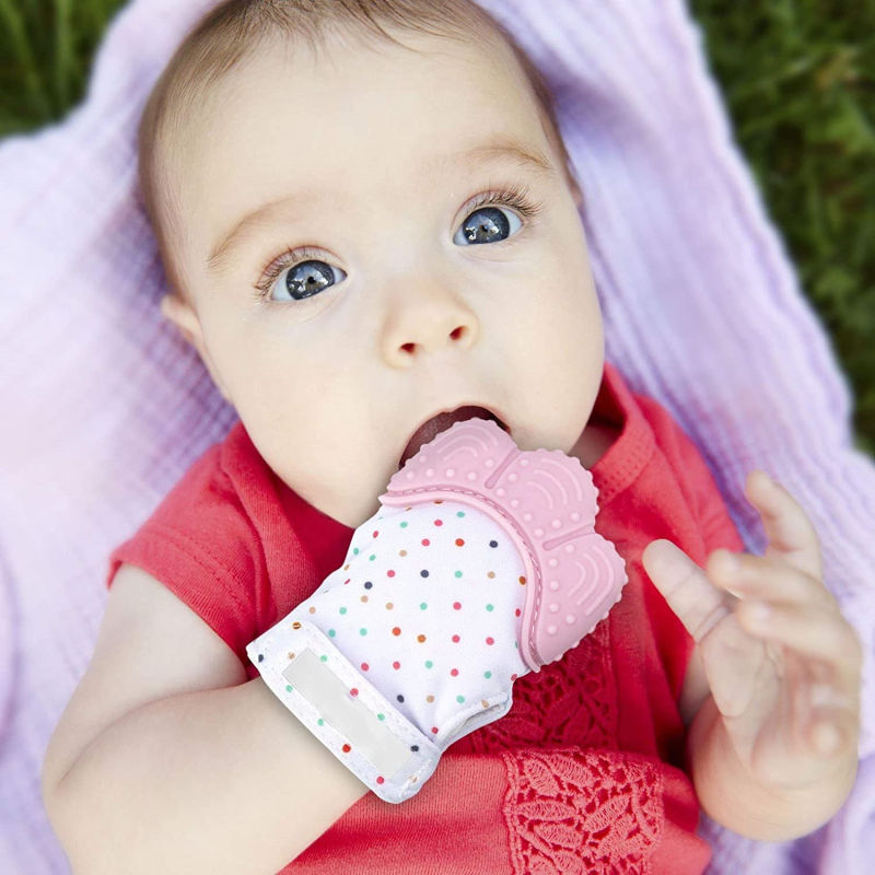 BPA Free Baby Self-Soothing Teething Mitten Stimulating Teether Toys