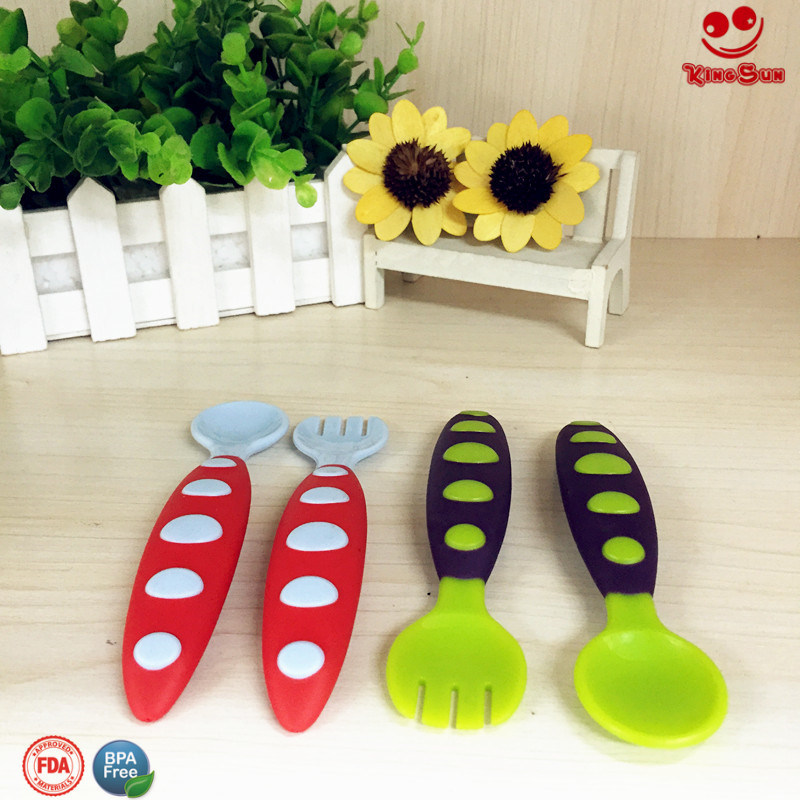 Skidproof Plastic Spoon for Baby BPA Free