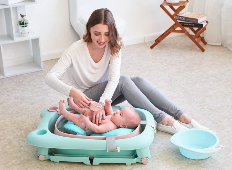 SGS Test Passed Collapsible Portable Foldable Infant Barrel Newborn Bucket Folding Plastic Baby Bath Tub Bathtub for Kids