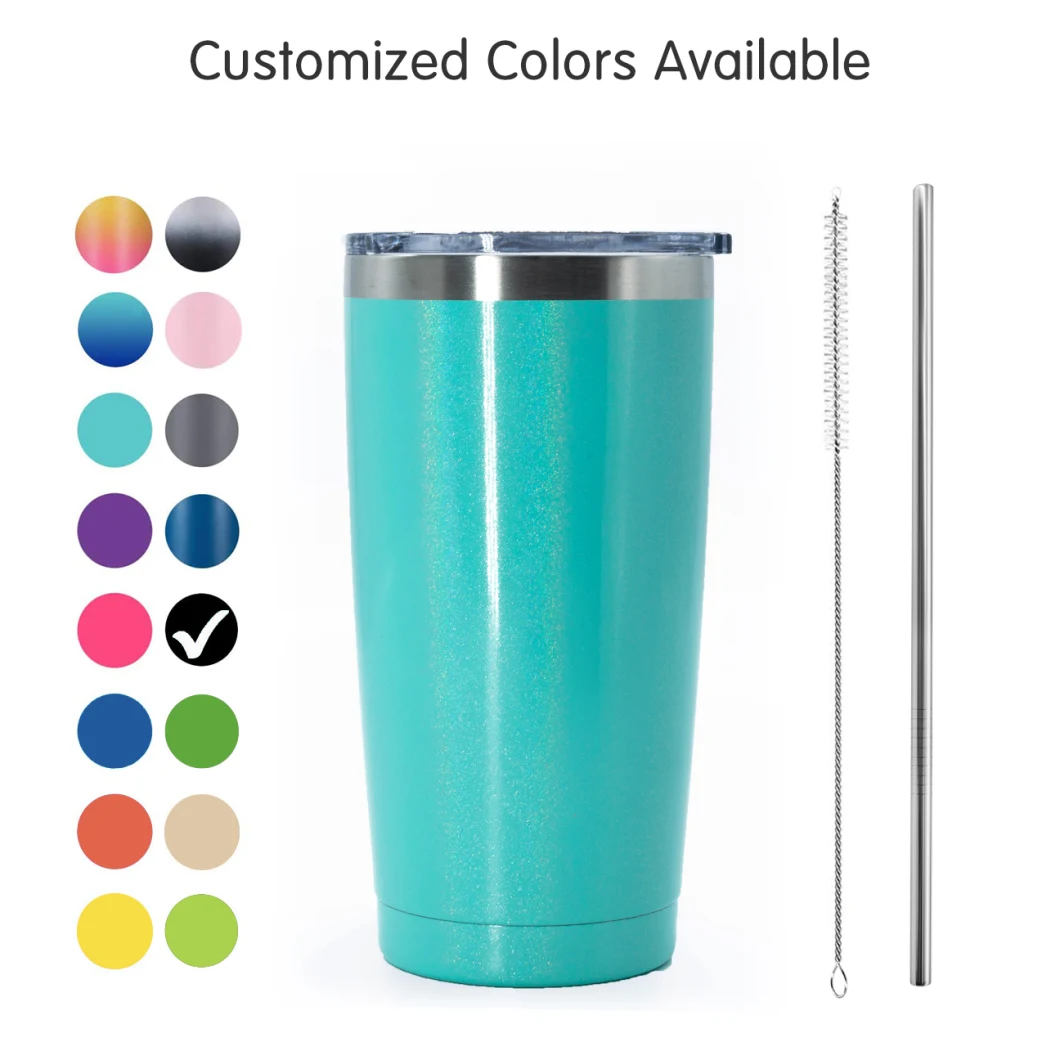 Double Walled Stainless Steel Tumbler Cups Vacuum Insulated Travel Tumbler Coffee Cup with Straw