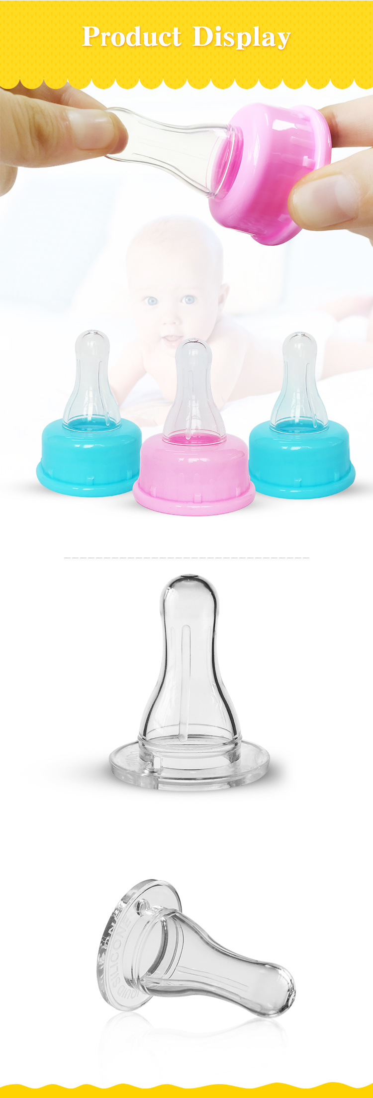 Standard-Neck Silicone Nipple Taet Baby Feeding Bottle Nipple