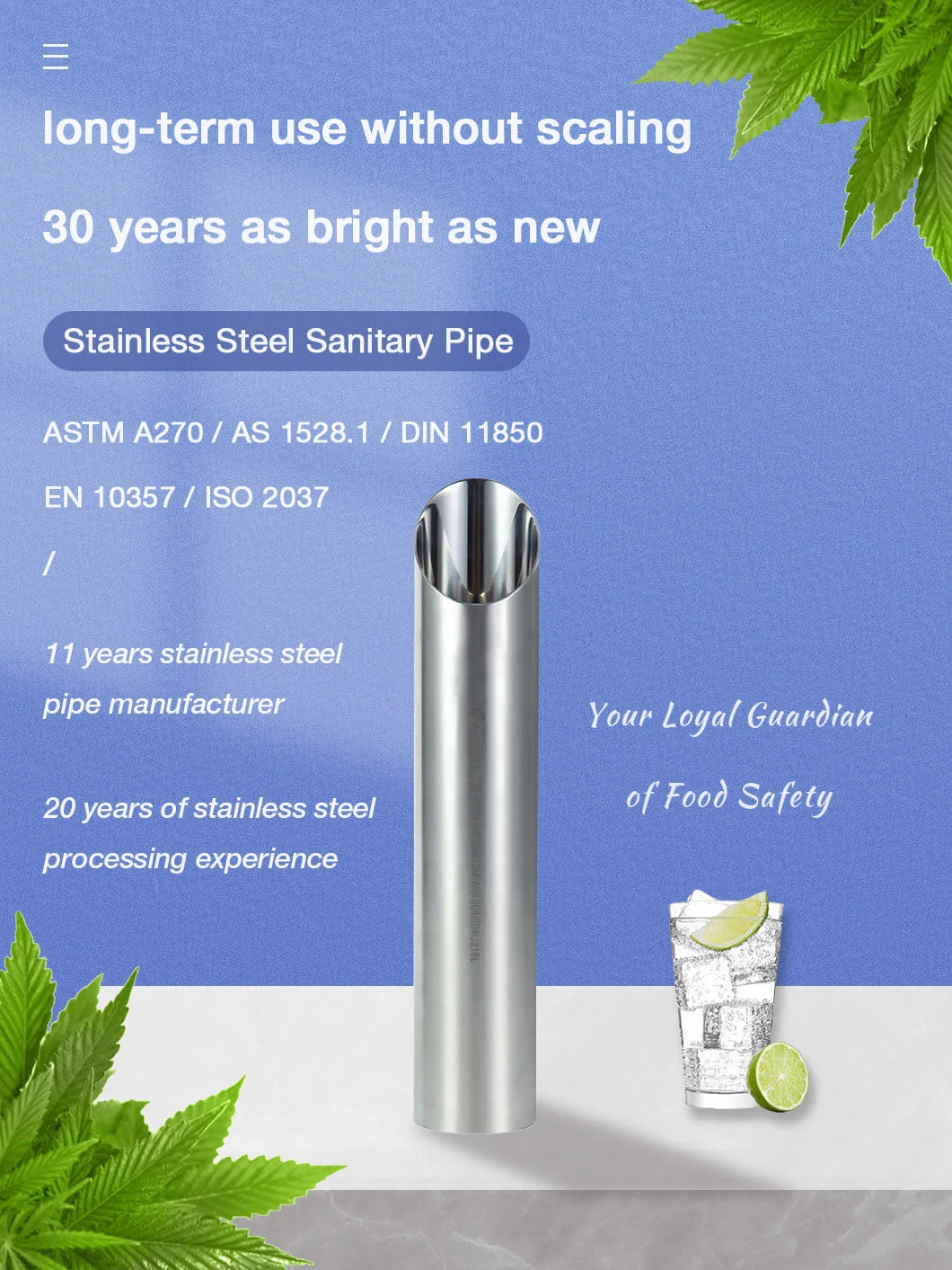 25.4mm Diameter Stainless Steel Dairy Pipe for Bottle Milk Filler