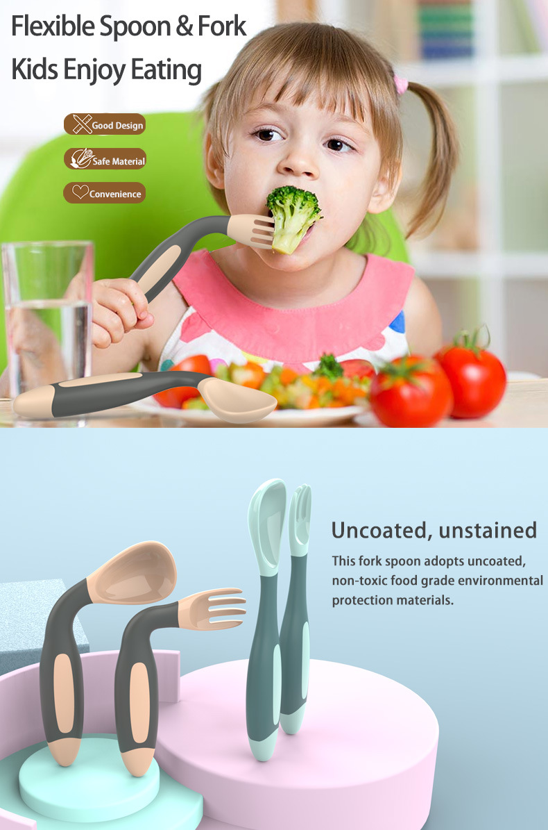 Toddler Feeding Spoon Baby Bendable Spoon Baby Training Spoon