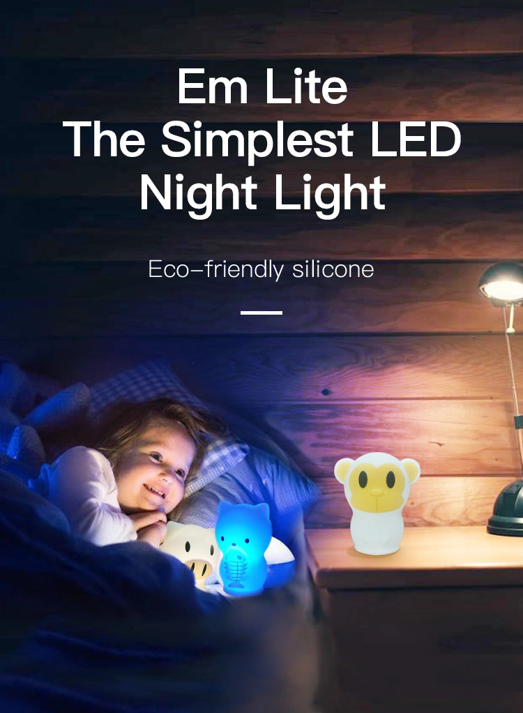 Wireless RGB Colorful LED Waterproof Night Light with Soft Silicone Table Lamp for Baby Kids Bedroom