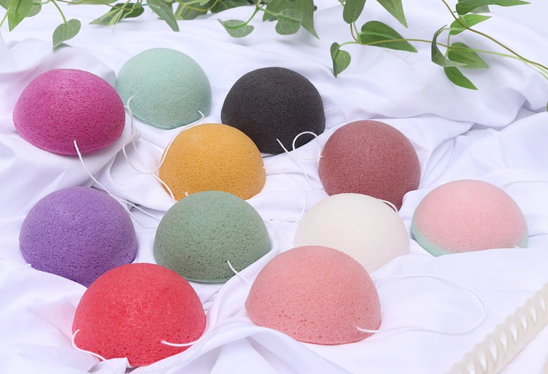 Natural Bath Facial Cleansing Body Exfoliating Activated Bamboo Charcoal Konjac Sponge