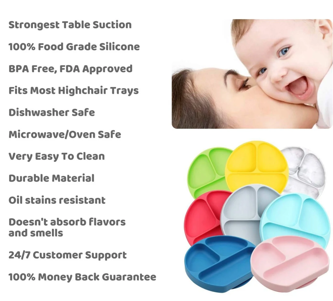 Toddler Kids Silicone Placemat Baby Feeding Plate Food Tray