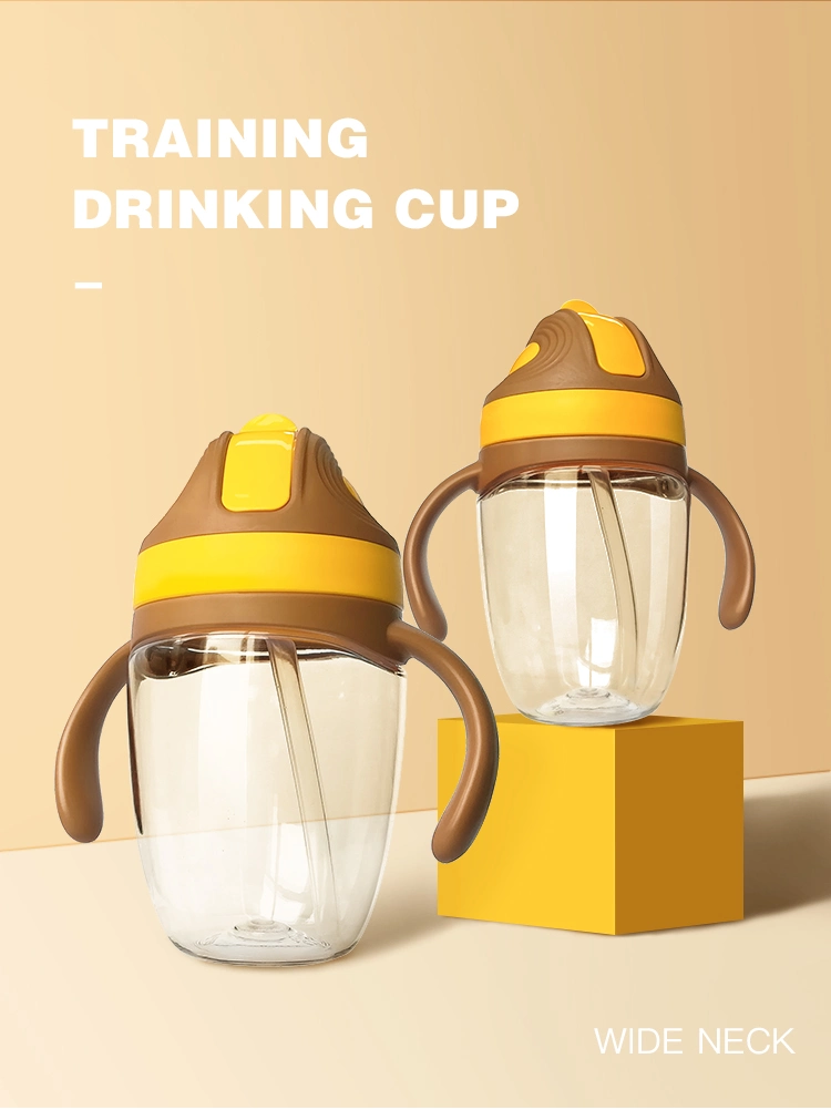 2020 Baby Cup Tritan Children Feeding Drinking Water Straw Handle Bottle Sippy Training Cup