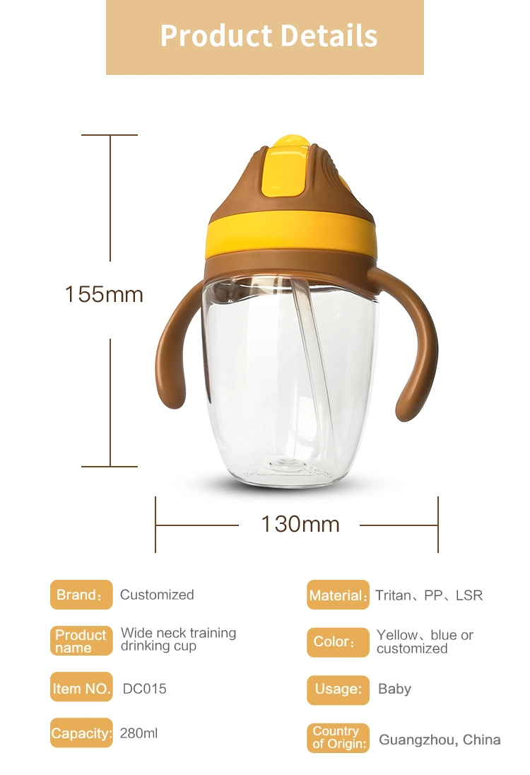 2020 Baby Cup Tritan Children Feeding Drinking Water Straw Handle Bottle Sippy Training Cup