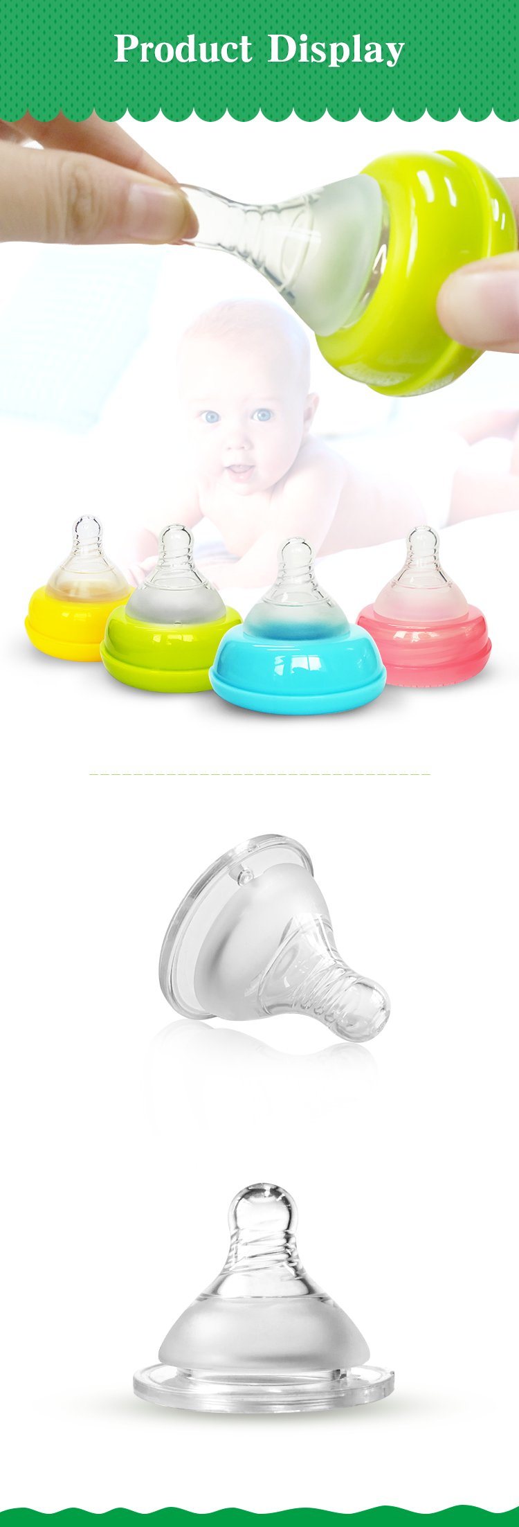 Baby Bottle Silicone Nipple Wide LSR Baby Teat