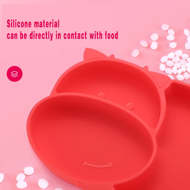 Food Grade Soft Suction Plate Set Baby Plate Silicone Suction Plate for Feeding