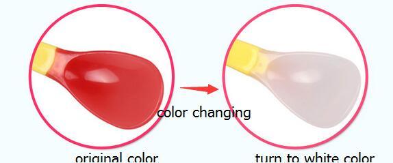 Heat Sensitive Plastic PP Color Change Baby Food Spoon