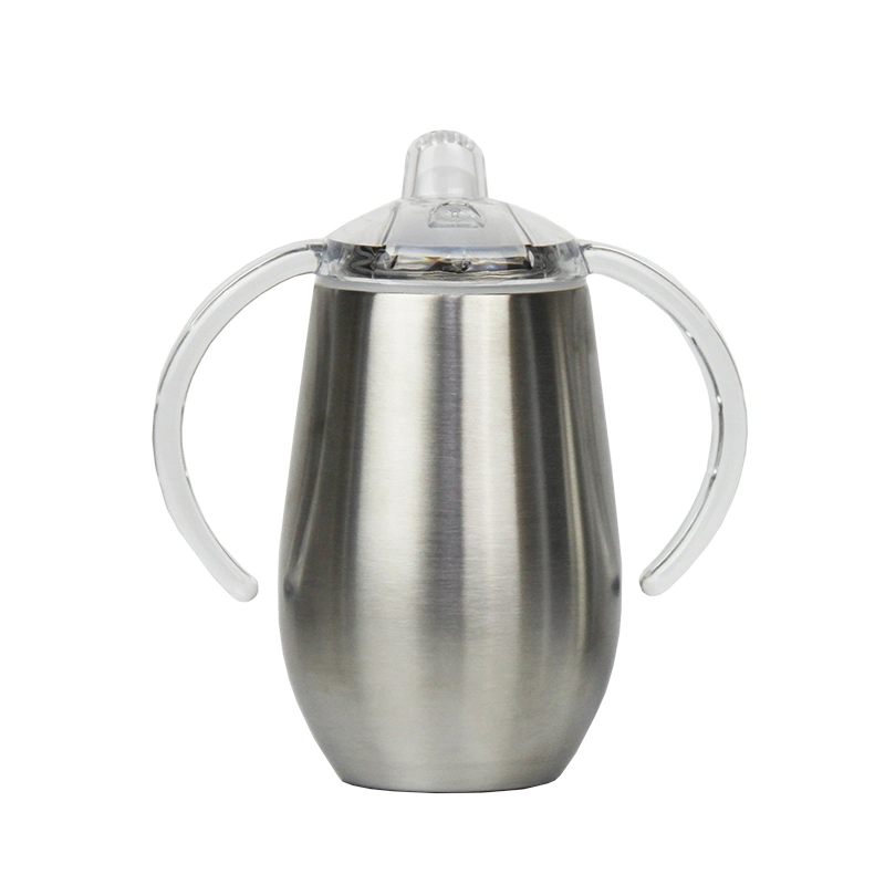 Stainless Steel Children Milk Tumbler with Two Holder 10oz Sippy Tumbler Vacuum Baby Mug with Handle