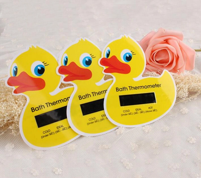 Custom Cute Shape Baby Bath Tub Water Thermometer Duck Sticker Card