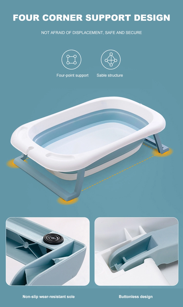 2020 Popular Plastic Baby Bath Tub Foldable Bathtub for Kids