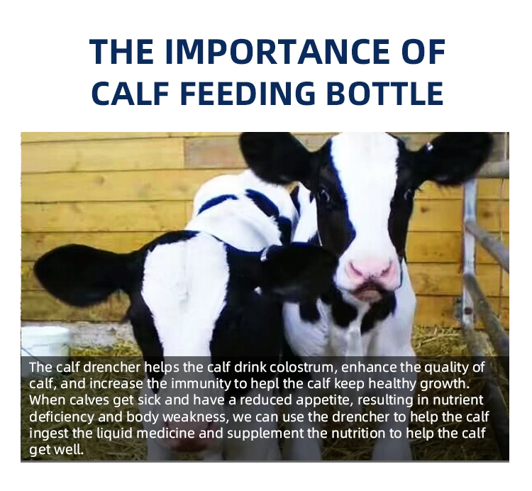 Calf Feeding Bottle with Stainless Steel Pipe Drench Medicine and Milk