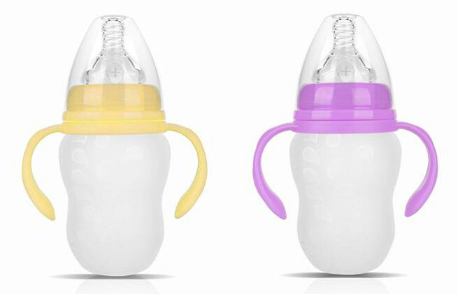 6oz Baby Feeding Bottle for Babies with Soft Silicone Spoon