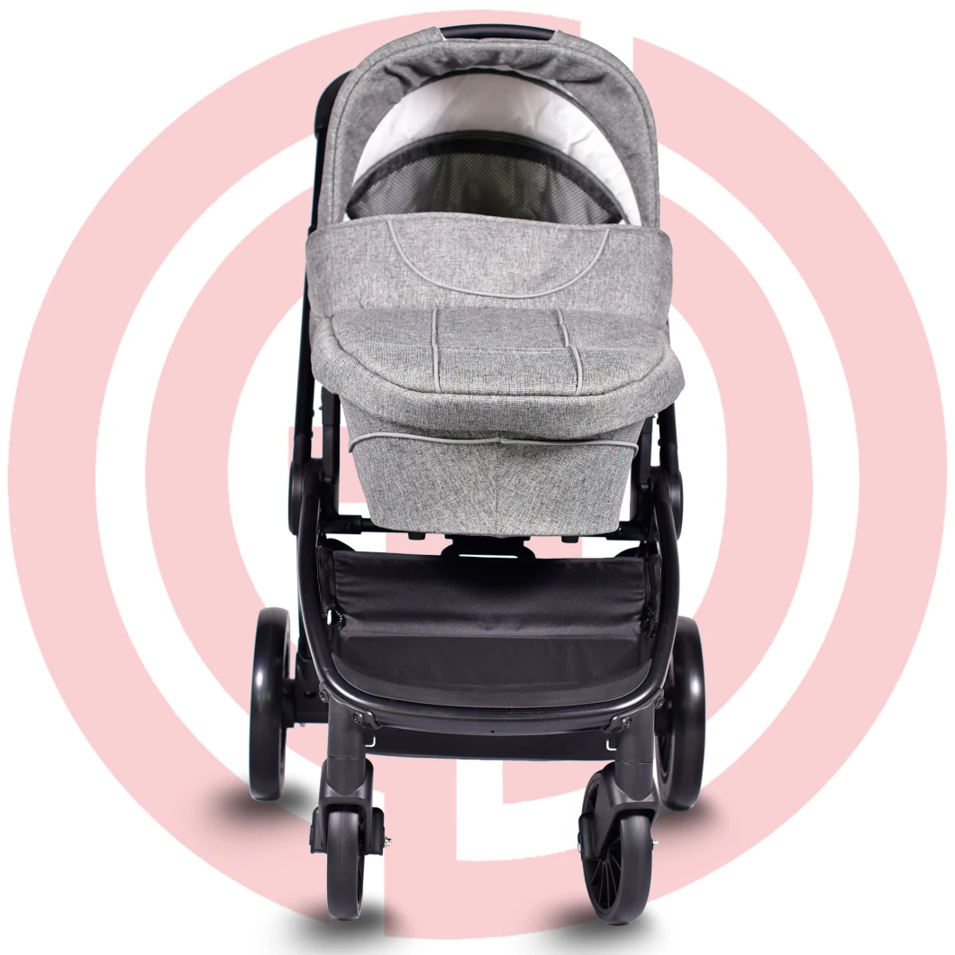 Four Round Baby Carriage Ie Certified Black Durable