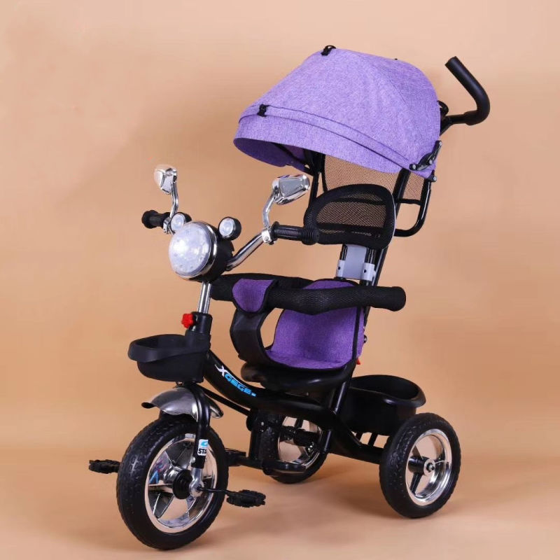 4 in 1 Baby Tricycle with Leather Seat for Baby