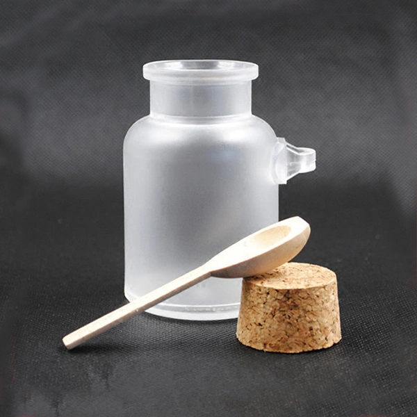 100ml Plastic Empty Translucent Bottle with Cork and Wooden Spoon