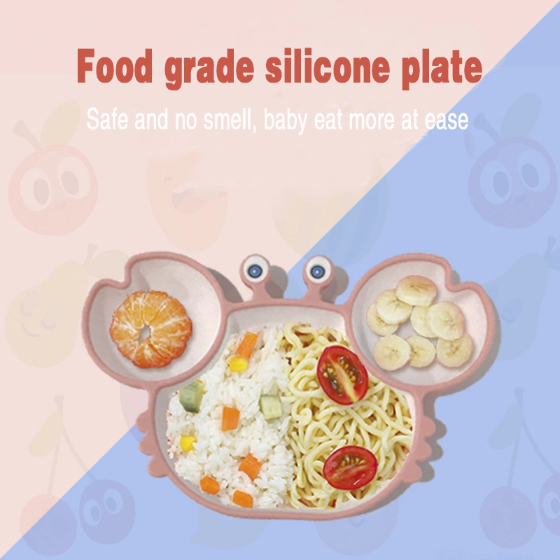 Custom Baby Complementary Food Tools Eco-Friendly Food Grade Silicone Baby Feeding Plate Set