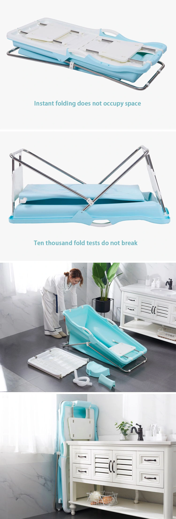2020 SGS Test Passed Cheap Baby Foldable Plasticbathtub, Newest Type PP5 Chinese Portable Baby Foldable Badbalance