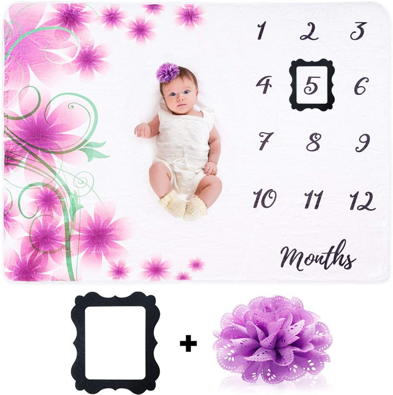 Wholesale Personalize Baby Blanket Milestone for Newborn Baby