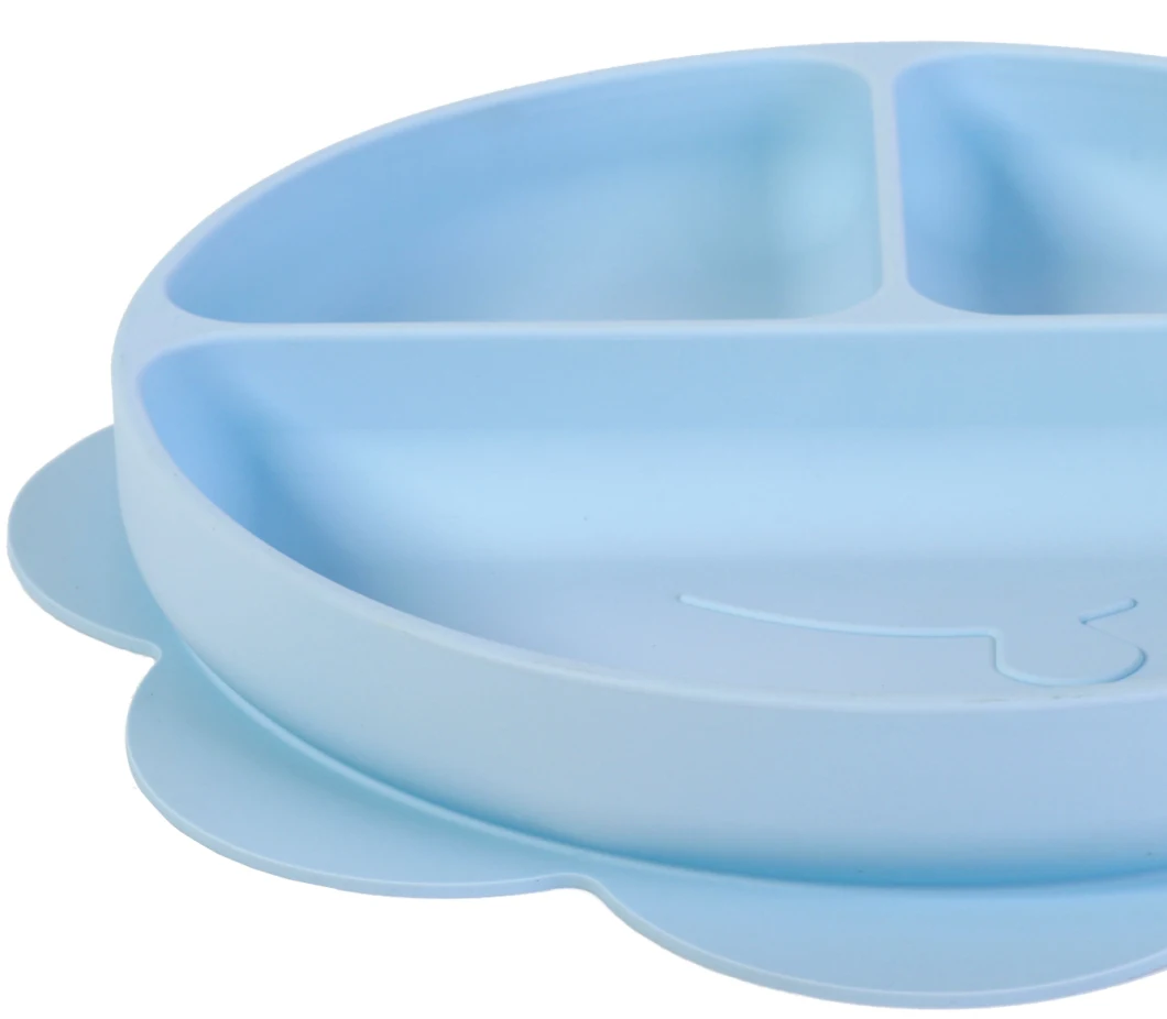 Amazon Hot BPA Free Kids Toddler Divided Silicone Plate Baby Suction Baby Silicone Plate Baby Feeding Silicone Baby Plate