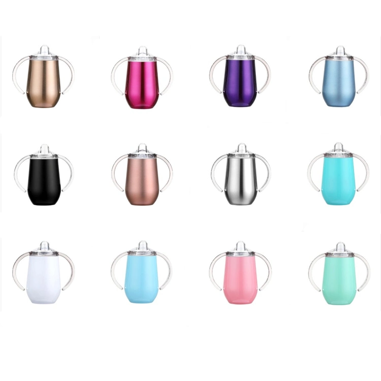 10oz Double Walled Stainless Steel Baby Feeding Sippy Cups