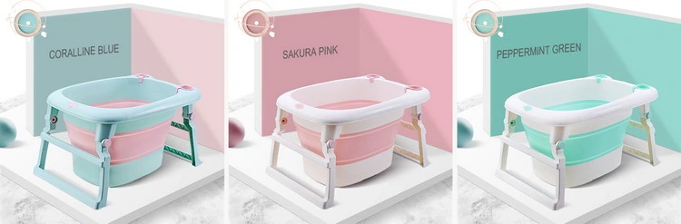 2020 SGS Test Passed Collapsible Portable Plastic Foldable Baby Bath Tub Bathtub for Kids