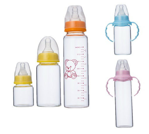 Standard Neck Animal Cartoon Mini Glass Milk Bottle for Newborns