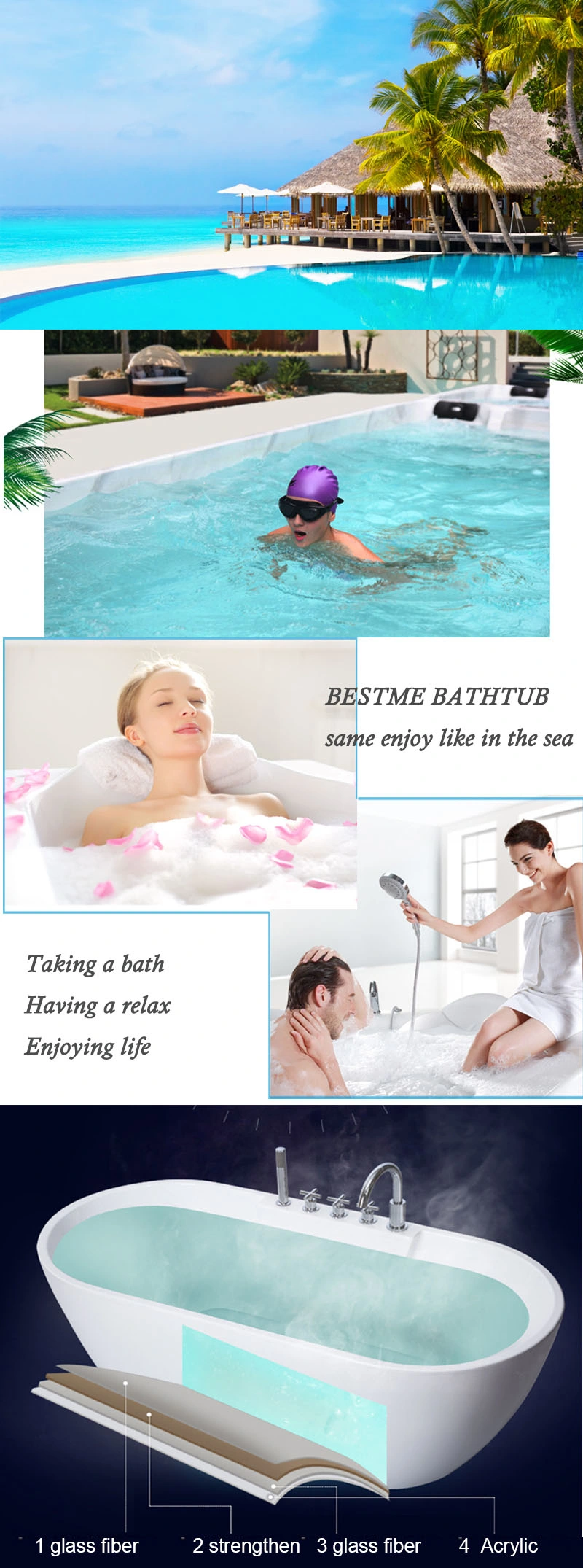 Hot Sale Freestanding Round Bathtub for Standing Baby Bath Tub (BT-Y2592)