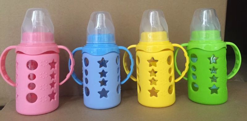 Silicone Sleeve/Covers Glass Bottle for Feeding Baby 7ounce