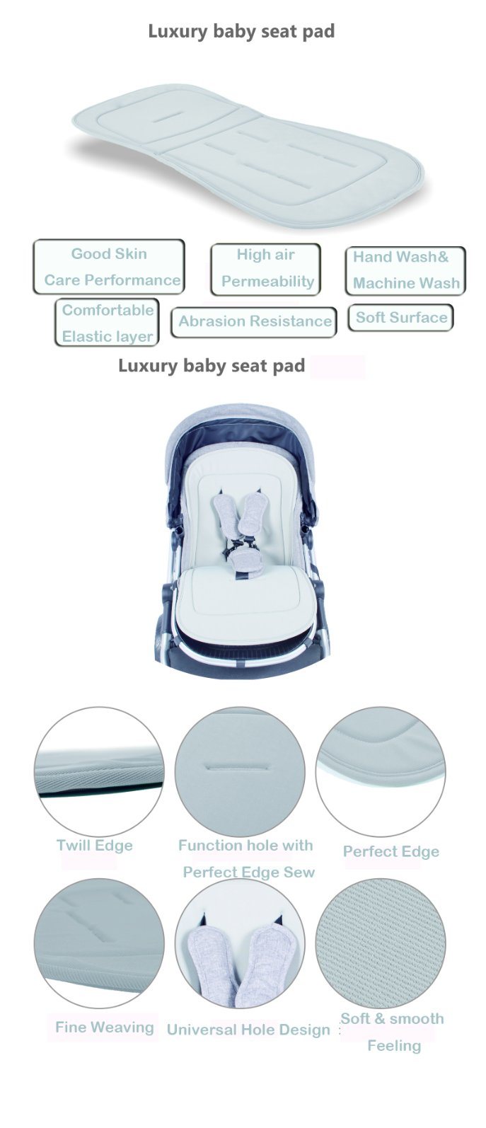 Luxury Baby Seat Pad for Baby Stroller Pram