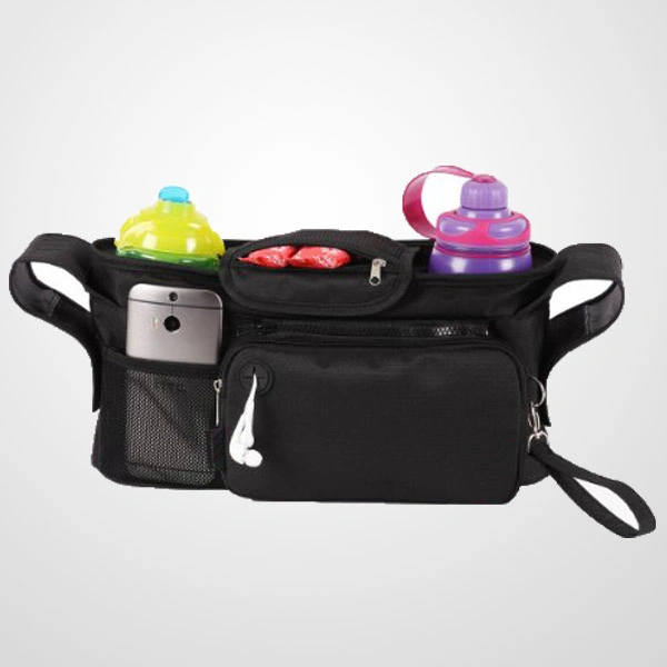 Universal Stroller Organizer -Stylish Baby Diaper Bag - Detachable Zip off Pouch with Insulated Cup Holder
