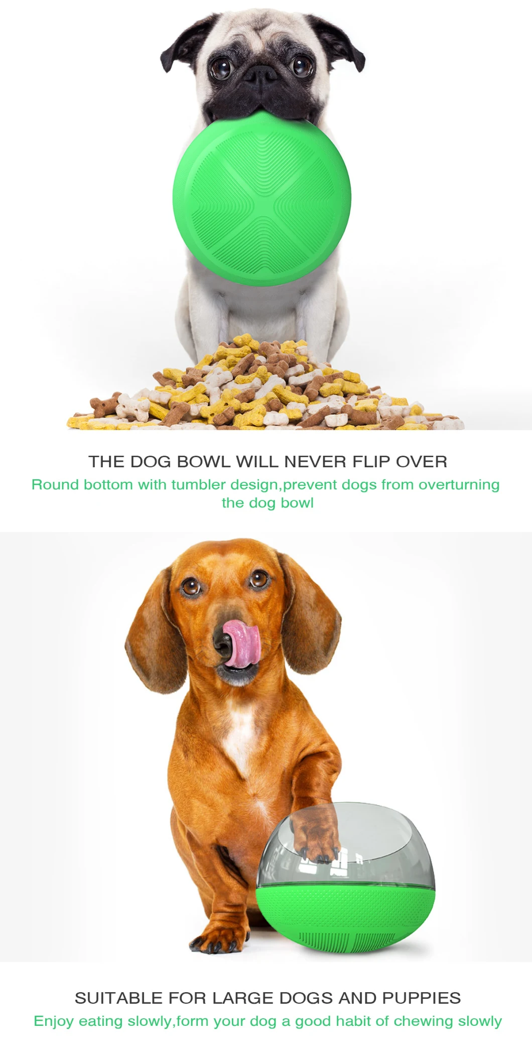 Dog Slower Feeder Bowl Spill-Proof Pet Tumbler